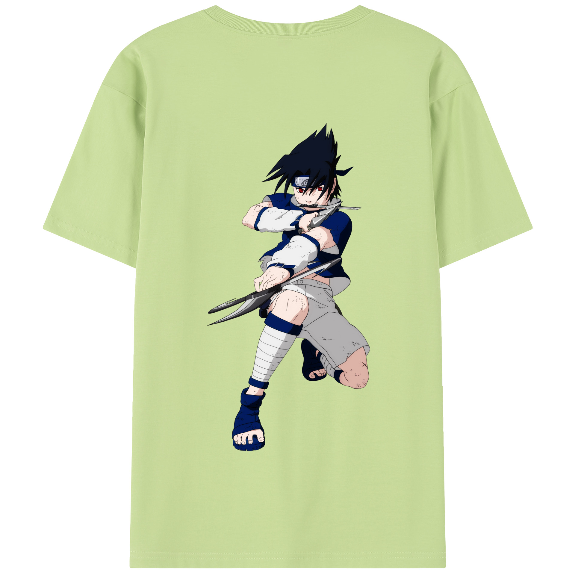 （画像用） NARUTO -ナルト- うちは サスケ Uchiha Sasuke 綿100％半袖Tシャツ（背面プリント）